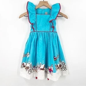 Vestido de Navidad Eleanor Rose Niñas Talla 6-7 Azul Rojo - Imagen 1 de 13
