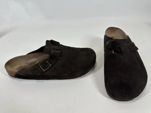 Birkenstock Boston Suede Clogs Dark Brown EU 42 US 9 Mens Mules - Picture 1 of 8