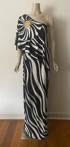 LEONA EDMISTON FROCKS Zebra One Shoulder Maxi Dress 3 - Picture 1 of 4