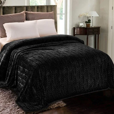 Flannel Fleece Queen Size Blanket for Bed, Soft Fluffy Velvet Bedspread Cover... - Image 1 of 4
