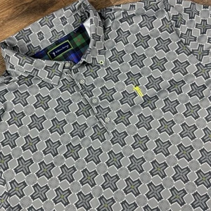 William Murray Golf Poloshirt Herren XL Grau Geometrisch - Bild 1 von 9