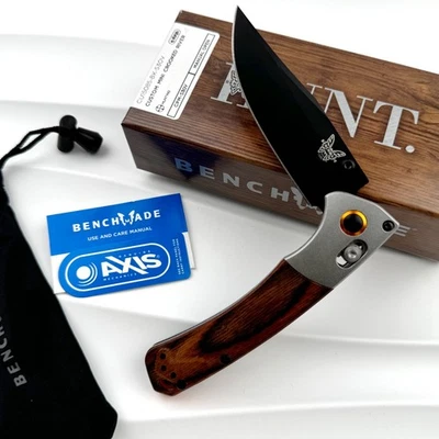 Cuchillo plegable Benchmade 15085-2 Mini Crooked River CPM-S30V negro aluminio madera Foto 1 de 4