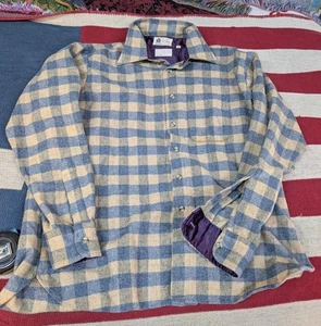 Creighton Hemdmacher Wollmischung Flanell Button Down Hemd XL 70er Vintage - Bild 1 von 10