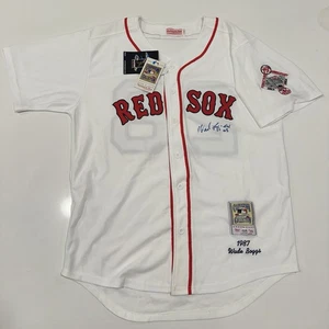 Wade Boggs Boston Red Sox Signed 1987 Mitchell & Ness Jersey PSA Fenway 75th - Picture 1 of 5