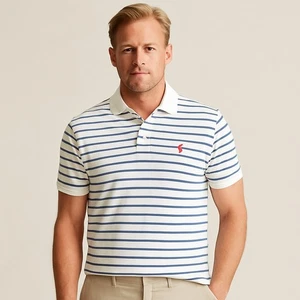 Polo Ralph Lauren Men's Size L Striped Polo Shirt Preppy Classic Business Casual - Picture 1 of 7