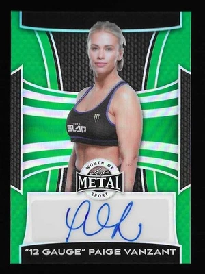 Paige VanZant «12 калибр» 2025 лист женщин спорта автограф зеленый призма #4/5 MMA - Изображение 1 из 2