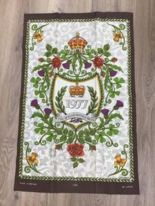 VINTAGE 1977 Queen's Silver Jubilee Tea Towel - Clive Mayor - Picture 1 of 3