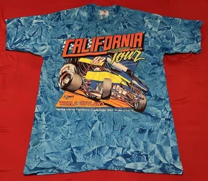 Vintage World Of Outlaws California Tour 1993 Shirt Size L AOP Made In USA - Bild 1 von 6