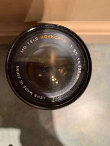 Minolta MD Tele Rokkor-X 135mm Lens f/3.5 Sliding Hood Made in Japan - Picture 1 of 11