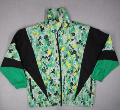Adidas Stella McCartney Jacket Women Extra Large Green Camo Woven Tracktop Zip - Image 1 of 4