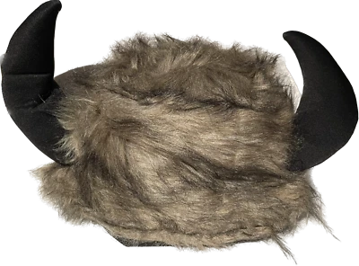 SOMBRERO DE BÚFALO DE AGUA Cuernos de Toro Fred Picapiedra Lodge Disfraz Adulto Indio Piel Falsa Foto 1 de 4