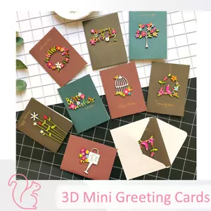 🔥💌 Premium 3D Mini-Greeting Cards 💝 Happy Birthday 🌷Thank You🌼Best Wishes🌻 - Picture 1 of 40