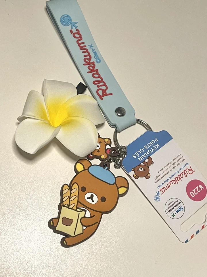 Portachiavi San-X Rilakkuma Squishy simpatico orsacchiotto nuovo pane Parigi baguette - Immagine 1 di 1