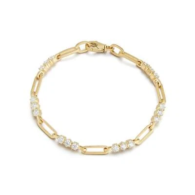 1.44ct round cut VS1 lab grown diamond IGI 10kt solid gold chain bracelet - Image 1 of 4