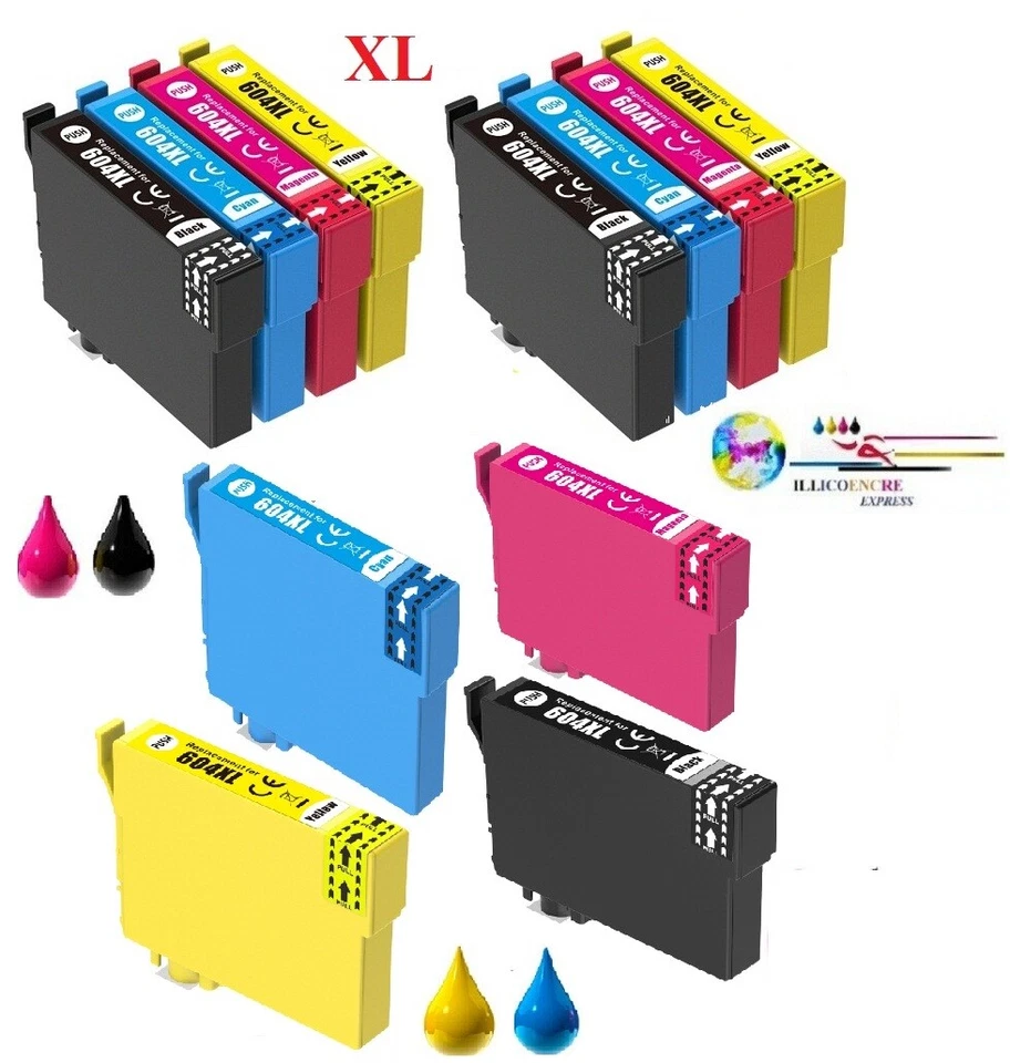 Cartouches compatibles pour Epson Expression Home XP-2200 XP-2205 XP-3200 604 XL - Image 1 of 1
