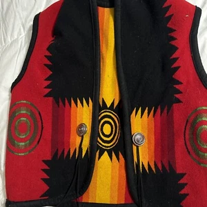 Stark Vest Lady Medium Aztec Southwest Wool Native American Apache Zuni USA - Picture 1 of 5