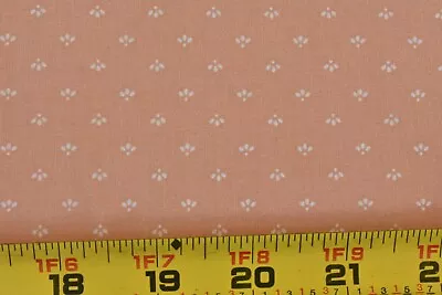21" Long, Vintage, Small White Print on Dull-Orange Quilt Cotton, P5787 - Image 1 of 4