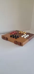 Gioco Vintage Berea College Volpe e Oche Marmo Noce - Completo - Foto 1 di 6