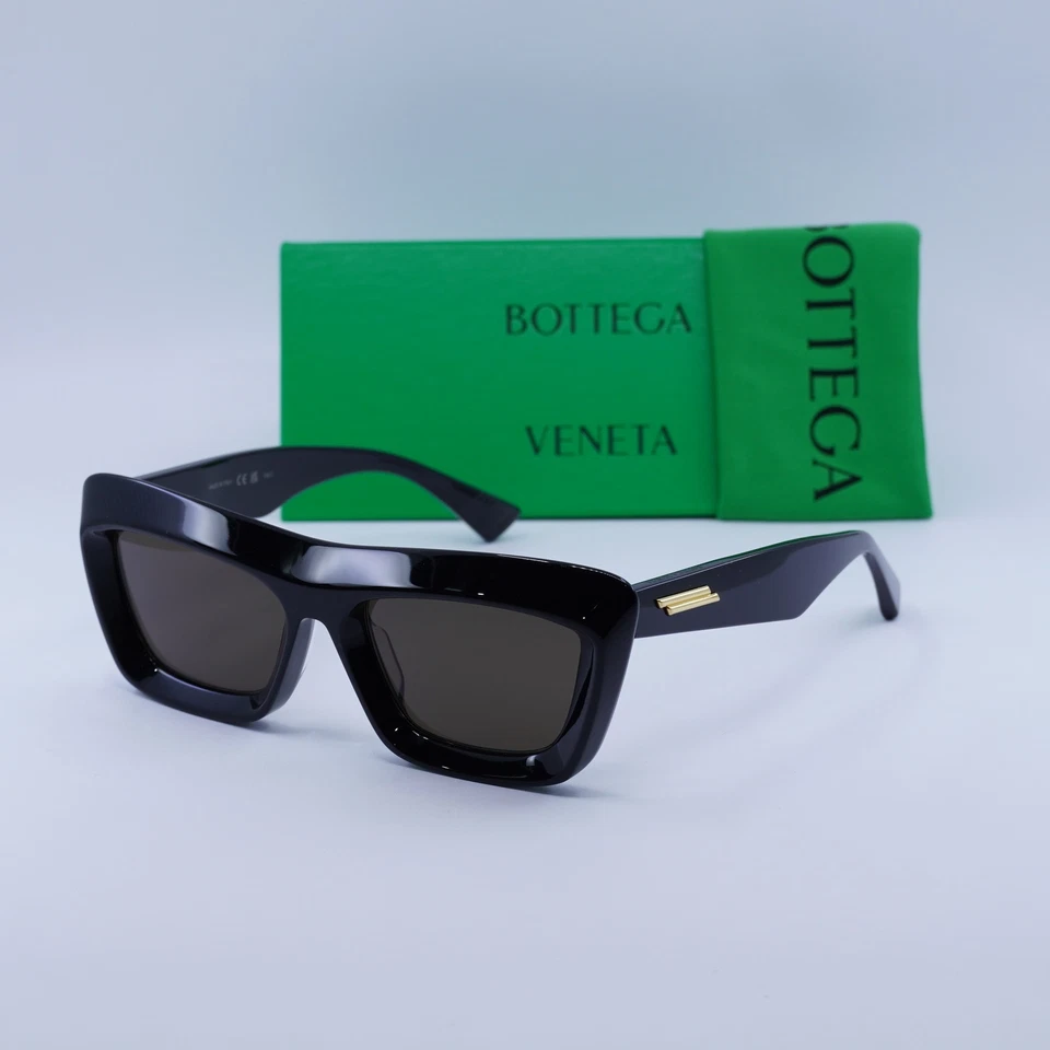 Bottega Veneta BV1283S-001 Bold Black Shield Sunglasses