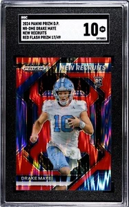 2024 Prizm Draft Picks - New Recruits Red Flash Prizm Drake Maye (RC) 17/49 - Picture 1 of 2