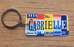 Gabrielle Metall Schlüsselanhänger Name Schlüsselring Nummernschild Keychain Key Fob geprägt - Bild 1 von 1