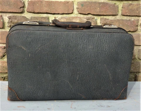 Antique Leather Suitcase Leather Trunk Vintage Chest Bag Cover
