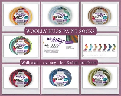 Wollpaket Sockenwolle "Woolly Hugs PAINT SOCKS" 700g, je 1 Knäuel pro Farbe - Bild 1 von 4