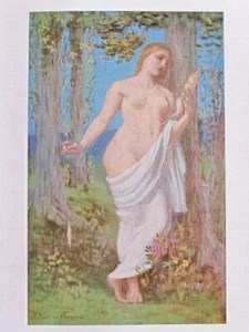 Puvis de Chavannes La Fileuse (repro) 1912 RARE Art Décoratif - Picture 1 of 5
