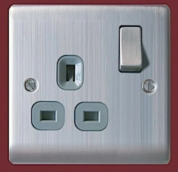 B&G NBS21G01 Single Switched Socket - Grey