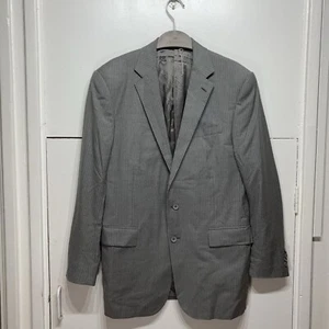 Ralph Lauren Black Label Grey Stripe Single Breasted 100% Wool Size 40R Men’s - Picture 1 of 8