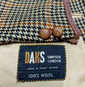 Vintage Daks DD London all worsted plaid classic suit jacket blazer 36R 40R - Picture 1 of 12