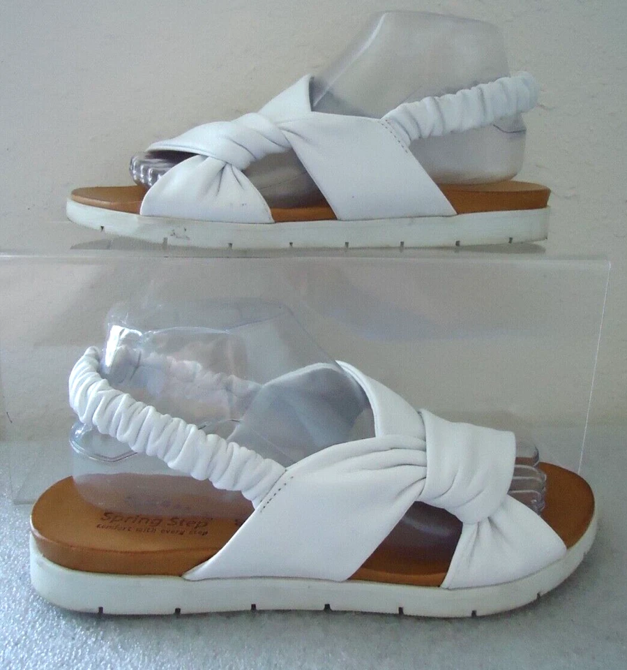 Spring Step Angeline Women's Backstrap Sandal Very Soft Leather White Size-9/40 - Image 1 of 4