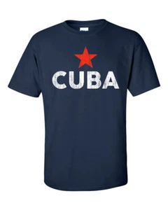 T-Shirt Cuba Red Star Distressed Logo - Bild 1 von 5