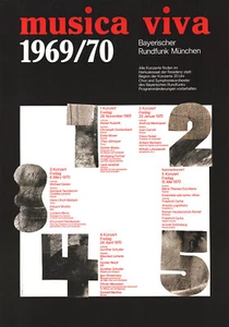 Musica Viva ORIGINAL A0 Konzertplakat 1969 Bayerischer Rundfunk ART: TAFELMEIER - Picture 1 of 1