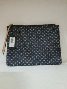 NWT Banana Republic Wristlet Bag Purse Women little flowers Hair pouch , navy - Picture 1 of 5