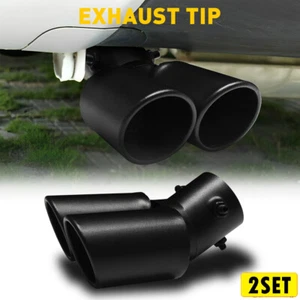 2Set Car Rear Exhaust Pipe Tail Muffler Tip Auto Accessories Replace Kit Black A - Picture 1 of 11