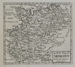 RUSSIA, MOSCOVY, John Senex original antique map 1749 - Picture 1 of 1