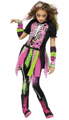 Neon Zombie Girl's Halloween Costume - Image 1 of 2