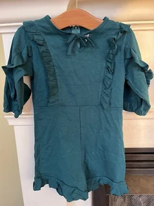 Mia Joy Romper 7 Green Shorts 1 Piece Joyfolie Boutique Ruffle - Picture 1 of 3