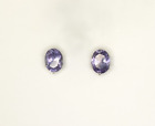 9 x 7mm Oval Color Change Created Alexandrite Sterling Silver Stud Post Earrings