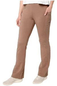 Denim & Co. Active Duo Stretch Lightly Plain Seam Boot Pants Mocha - Picture 1 of 1