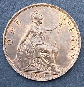 Lote de monedas victorianas de alto grado Victoria Penny 1901 E81 - Imagen 1 de 4
