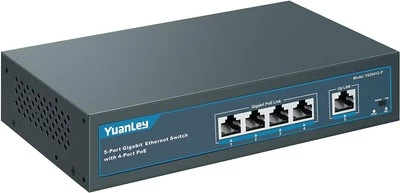 YuanLey 5 Port Gigabit PoE Switch with 4 PoE+ 1000Mbps, 802.3af/at 78W...  - Image 1 of 4