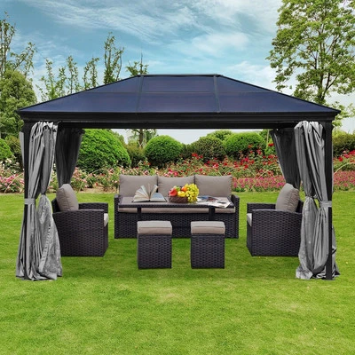 Pavillon Pergola Gartenzelt Gartendach Aluminium Zelt Dach Taneo Suez 3x3 3x4 - Bild 1 von 4