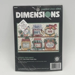 1995 Dimensions Counted Cross Stitch 6693 Good Feelings Petite 7" X 5" - Picture 1 of 4