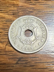 BELGIUM 1902 5 CENTIMES KM47 EXTREMELY FINE ~FCS-777 - Picture 1 of 4