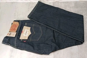 Jeans Levi's 501 gamba dritta uomo (34x34) bottoni mosca lavaggio scuro denim blu - Foto 1 di 9