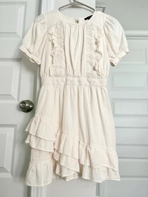 Forever21 Women’s Ivory Crochet Ruffle Mini Dress Size Small New Without Tags - Image 1 of 4