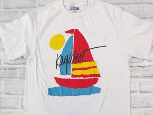 Vintage 90s Key West Florida Tshirt Sailboat Medium Single Stitch Hanes - Bild 1 von 7