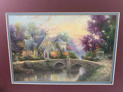 Thomas Kinkade LAMPLIGHT MANOR 11"x14" Matted Collector's Print 2002 Vintage - Image 1 of 4